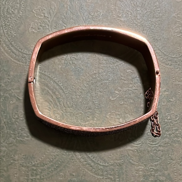 Michael Kors Cuff Bracelet Rose Gold Tone w Gray Stones - Picture 5 of 6